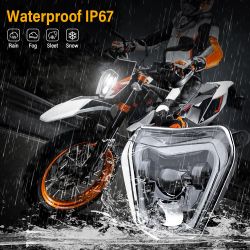 LED headlight KTM Duke 690 and 690 R 2012-2019 Approved waterproof canbus 66W Real - XENLED - 3100Lms Plug&Play