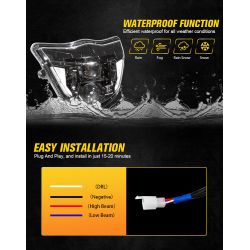 LED headlight Yamaha WR250F WR250R WR450F YZ250F YZ450F YZ TTR WR FX MX IP67 waterproof canbus 84W Real - XENLED - 4900Lms