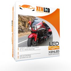 LED headlights Honda Goldwing GL1800 - 2001 to 2017 Approved waterproof canbus 75W Real - XENLED - 7900Lms Plug&Play