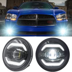 2x Faros antiniebla + luces diurnas LED Jeep Wrangler, Grand Cherokee, Dodge Charger y Journey