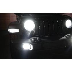 2x Anti-brouillard + Feux de jour LED Jeep Wrangler JK, Grand Cherokee, Dodge Charger et Journey - ROUND