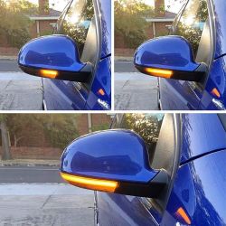 2x Scrollende LED-Spiegelblinker VW Golf 5/GTI, Jetta, Passat, Eos - Dynamische klare Version