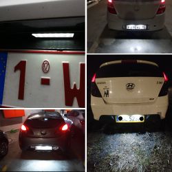 2x Éclairages plaque LED Kia RIO / SOUL / PICANTO - Hyundai i20 Veloster - Plaque d'immatriculation LED