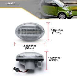2x Clignotants LED Smart 450 / Brabus Fortwo, Mercedes Class A W168, Citan W415, Vito W639 W447 - Version Claire