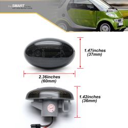 2x Smart 450 452 / Brabus Fortwo, Mercedes A-Class W168, Citan W415, Vito W639 W447 LED Indicators - Smoke Version