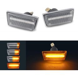 2x scrollende LED-Blinker für Opel Corsa D, Astra H/J, Adam, Meriva, Insignia und Chevrolet Cruze Aveo, Orlando – klare Version