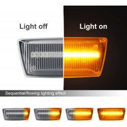 2 indicatori di direzione LED a scorrimento Opel Corsa D, Astra H/J, Adam, Insignia e Chevrolet Cruze, Orlando - trasparente