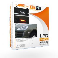 2x LED-Seitenblinker + LED-Tagfahrlichter Porsche Cayenne (2007-2010) – Rauchversion – Das Paar