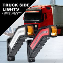 2x Side marker lights + Dynamic LED indicator for truck, motorhome, bus, boat, trailer 12V-24V