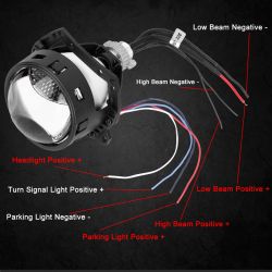 2x Bi-LED 80W X-Turn Retrofit Universal Headlights + DRL + Turn Signal - Brakcet Hella - 5500 Lumens - 3" - LED conversion