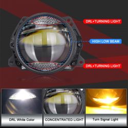 2x Bi-LED 80W X-Turn Nachrüst-Universalscheinwerfer + DRL + Blinker - Brakcet Hella - 5500 Lumen - 3" - LED-Konvertierung