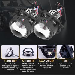 2x Bi-LED 80W X-Turn Retrofit Universal Headlights + DRL + Turn Signal - Brakcet Hella - 5500 Lumens - 3" - Conversión LED