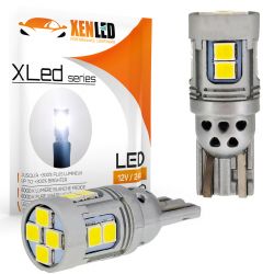 2 LAMPADINE W5W Canbus serie XLED XENLED - 520Lms - 12 LED XENLED - T10 - 10-36Vdc - 3.2W - 260mA