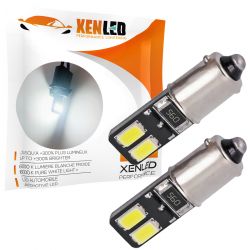 2 x BOMBILLAS T4W BA9S - 4 LED SMD 5730 CANBUS - XENLED - Sin errores OBC - 12V - Blanco