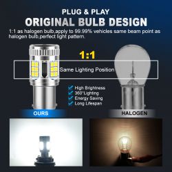 2x lampadine PY21W - 24 LED GIALLO / ARANCIONE - Serie X-LED - LAMPEGGIANTE speciale - 10-30V - 60W - CANBUS senza errore