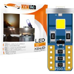 AMPOULE 3 LEDS SMD CANBUS BLANC - T10 W5W 12V - BLANC Sans erreur au tableau de bord