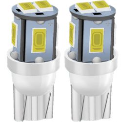 2 x AMPOULES W5W  6 LEDS BLANCHES - LED SMD - 6 leds - T10 W5W