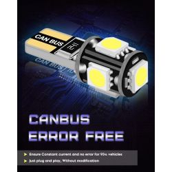 Birnen 2 x 5 LEDs SMD canbus - t10 W5W