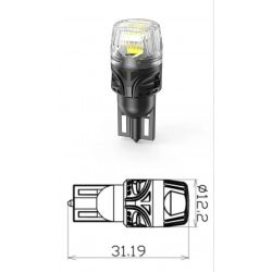 2 LAMPADINE LED T10 W5W XENLED Black-Serie - Angolo 360° - 200lms - 1.2W - 12V - 6500K