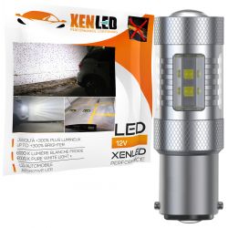 10 LED CREE 50W pærer - P21/5W - High-end - Pure White - 12V