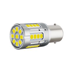 P21W-Glühbirne – 33 weiße LEDs – X-LED-Flash2 – 10–40 V – 24 W – 2000 lms – CANBUS 95 % – 1156 BA15S