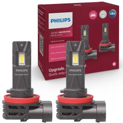 2x ampoules LED H8 H9 H11 H16 Philips Ultinon Access U2500 - 11366U2500C2 - 20W 12V 1800Lms - PGJ19-1/3/5