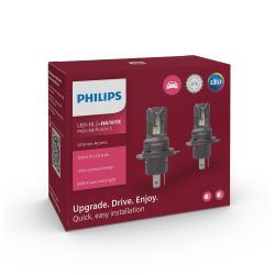 2x LED-Lampen H4 / H19 Philips Ultinon Access U2500 - 11342U2500C2 - 20W 12V 1500/1000Lms - P43t-38/PU43t-3