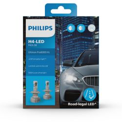2x H4 Bi-LED-Glühbirnen zugelassen* Pro6000 Ultinon Philips 11342U6000X2 5800K +230% - 12V 18W