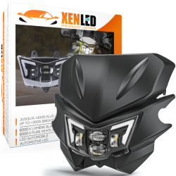 Kawasaki KMX KLX KLR KLE ZZR KDX / SUZUKI RMZ DRZ LED headlight - 48W canbus with bubble - XENLED - 4800Lms