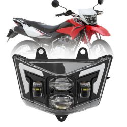 Phare à LED Kawasaki KMX KLX KLR KLE ZZR KDX / SUZUKI RMZ DRZ - canbus 48W avec bulle - XENLED - 4800Lms