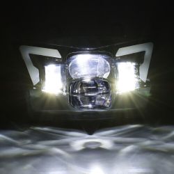 Phare à LED Kawasaki KMX KLX KLR KLE ZZR KDX / SUZUKI RMZ DRZ - canbus 48W avec bulle - XENLED - 4800Lms