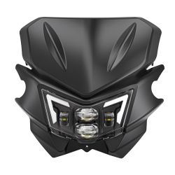 Phare à LED Kawasaki KMX KLX KLR KLE ZZR KDX / SUZUKI RMZ DRZ - canbus 48W avec bulle - XENLED - 4800Lms