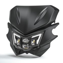 Phare à LED Kawasaki KMX KLX KLR KLE ZZR KDX / SUZUKI RMZ DRZ - canbus 48W avec bulle - XENLED - 4800Lms
