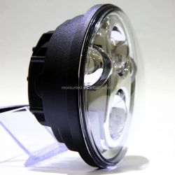 Voll-LED-Motorradoptik - R002S - 5,75" 40 W 1750Lms 5500 K - Rund Chrom - XENLED - Bi-LED