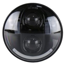 5.75" LED Moto Faro SMILE - R003B - 40W 1770Lms 5500K - Negro Redondo con LED Luces de Circulación Diurna - XENLED - Bi-LED