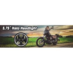 5.75" LED Motorbike Headlight - 057D - 45W 4000Lms 5500K - Negro Redondo con luces LED de circulación diurna - XENLED - Bi-LED