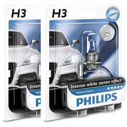Pack 2 ampoules H3 Philips WhiteVision ULTRA +60%