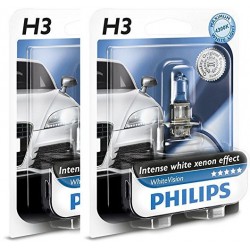 Set van 2 H3 Philips WhiteVision ULTRA-lampen +60%