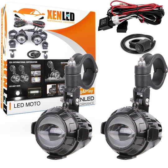 Feux LED Longue Portée + Antibrouillard - V-ROD 1250 - HARLEY DAVIDSON - 40W - Adaptable