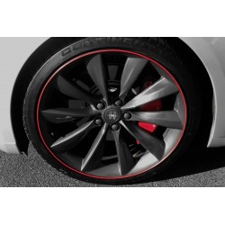 3d sticker edging for 4 wheels - 8m - Red