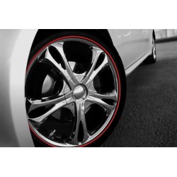 3d sticker edging for 4 wheels - 8m - Red