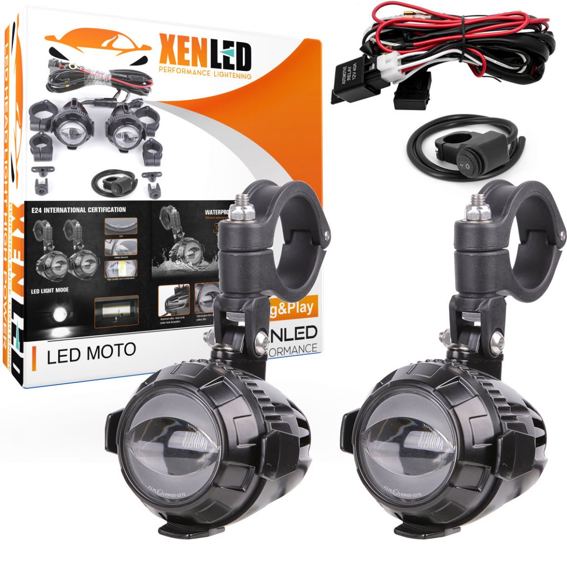 Feux LED Longue Portée + Antibrouillard - Downtown 300 i - KYMCO - 40W - Adaptable