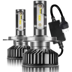 Kit AMPOULS H4 bi-LED ventiliert FF2 - 4500/5000Lms - Gelb - Vintage - Oldtimer - Minigröße - Paar