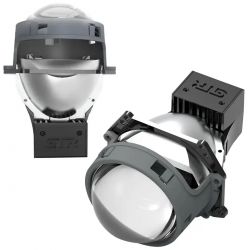 2x Bi-LED Lens Projectors 55W GTR G40 Universal Retrofit - Bracket Hella - 9000 Lumens 5500K - 3" - LED Conversion