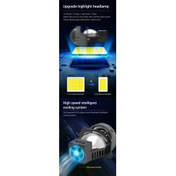 2x Bi-LED-Linsenprojektoren 55W GTR G40 Universal Retrofit - Bracket Hella - 9000 Lumen 5500K - 3" - LED-Konvertierung