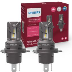 2x ampoules LED H4 / H19 Philips Ultinon Access U2500 - 11342U2500C2 - 20W 12V 1500/1000Lms - P43t-38/PU43t-3