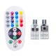 Pack 2 12 LED RGB bulbs - W5W controlled by remote control
