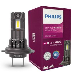 1x bombilla LED H7 y H18 Philips Ultinon Access U2500 - 11972U2500C1 - 16W 12V 1600Lms