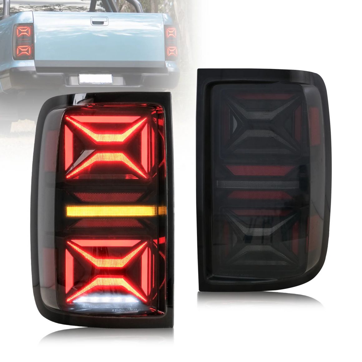 2x VW* AMAROK 2010-2021 LED-Rückleuchten mit sequentiellem Blinker – rechts und links