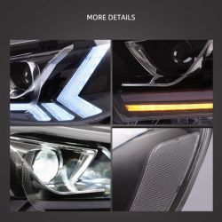 2x FAROS LED delanteros Toyota Hilux VIII 2015 a 2020 - Desplazamiento Full LED - Derecha e izquierda - Par